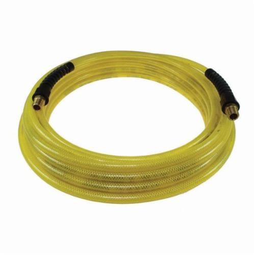 Coilhose® PFE60504TY Flexeel® PFE6 Straight Air Hose With Reusable Strain Relief, 3/8 in, 1/4 in MPT Rigid, 50 ft L, 200 psi at 70 deg F, Reinforced Polyurethane, Domestic